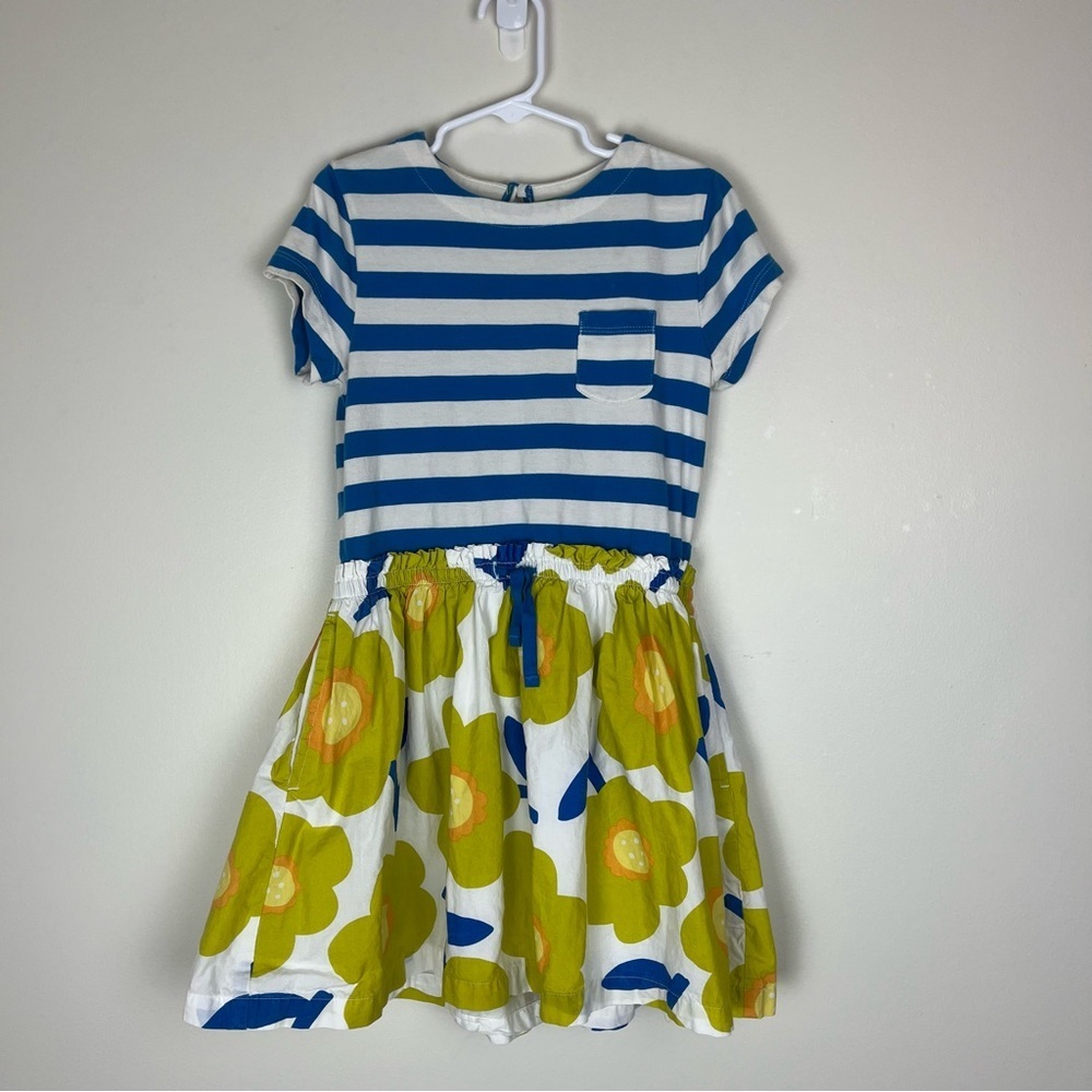 MINI BODEN HotchPotch Dress Floral Stripe 7-8Y